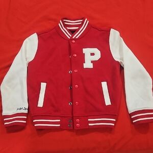 Polo Ralph Lauren Girls Red and White Letterman Jacket Sz Small (7)